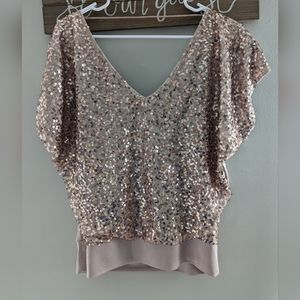 L express pink sequin top